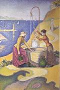 Paul Signac Women at the Well (Young Provencal Women at the Well) (mk06) Germany oil painting artist